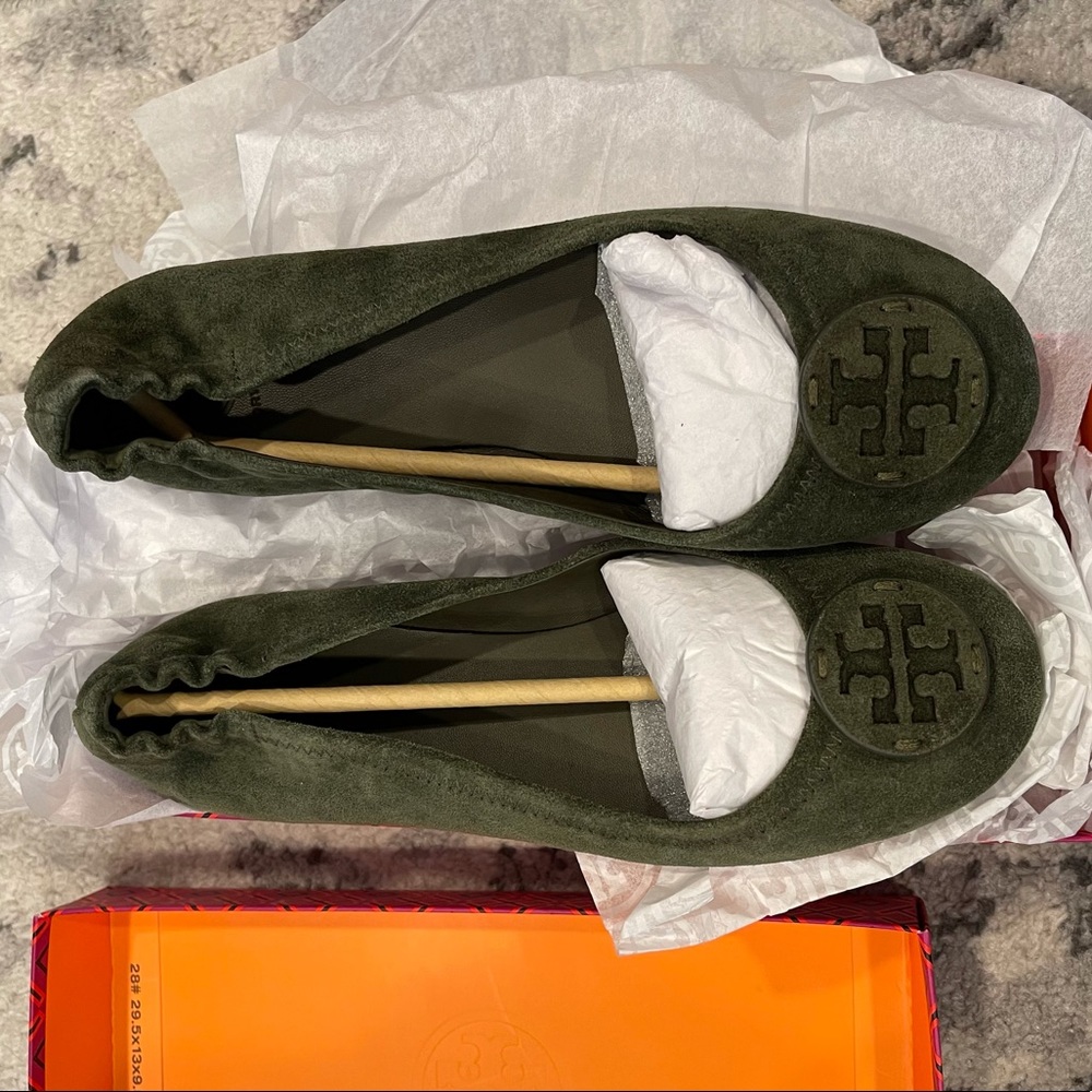 Tory Burch Mini Travel Ballet Suede Leather Flats